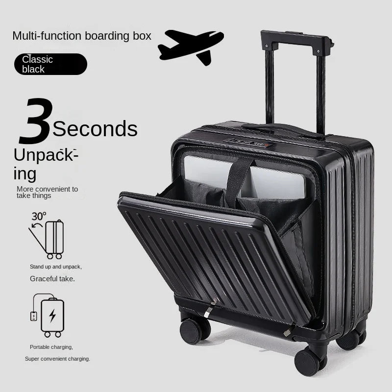 16 18 20 inch Boarding Box Front Opening Rolling Luggage Computer Laptop Layer Mini Travel Bag Cabin Trolley Case