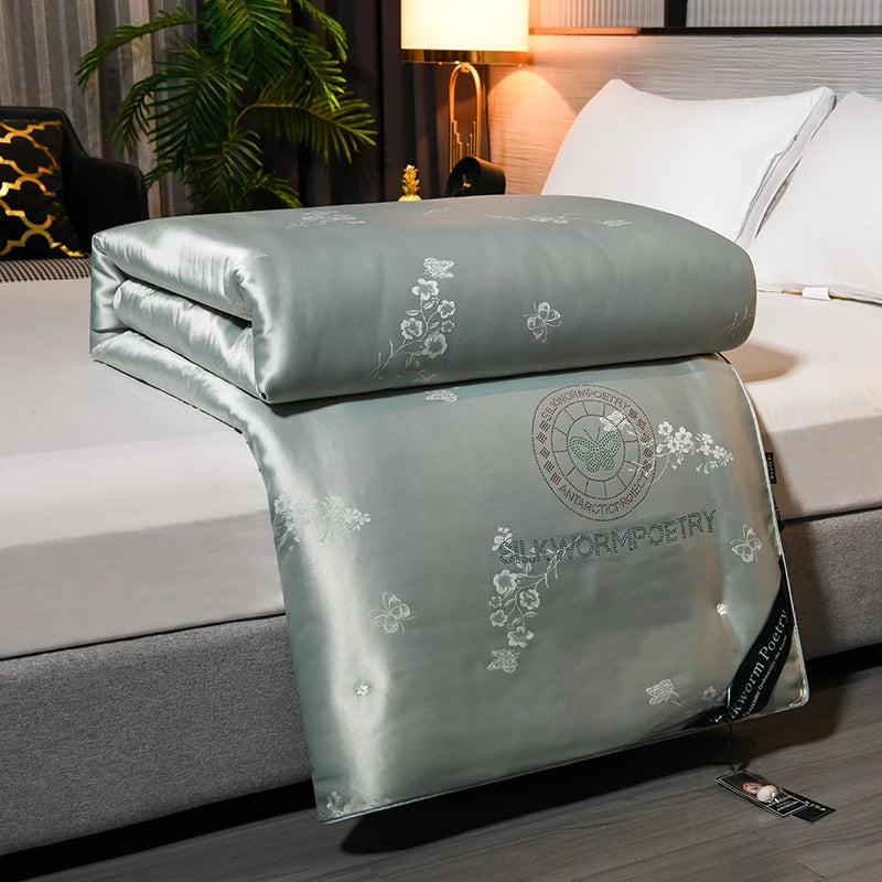 100% Mulberry silk quilt real silk spring autumn quilt thickened winter quilt cool high end warm comforter conditioning blanket