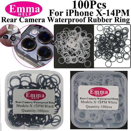 100pcs Back Camera Lens WaterProof Seal Ring for iPhone 11 12 13 mini X XR XS 14 15 Pro Max Waterproof Rubber Circle Big Hold