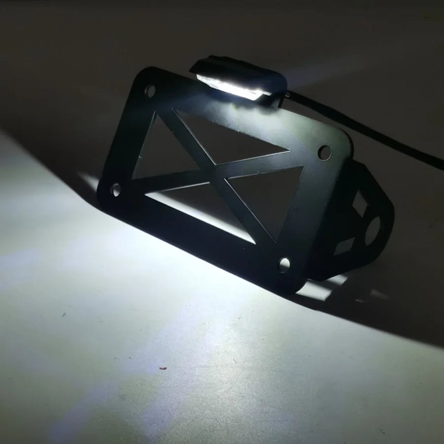 1 Set Motorcycle Side Mount LED License Plate Light Universal Motorbike Registration Number Holder Bracket With Rear Lamp