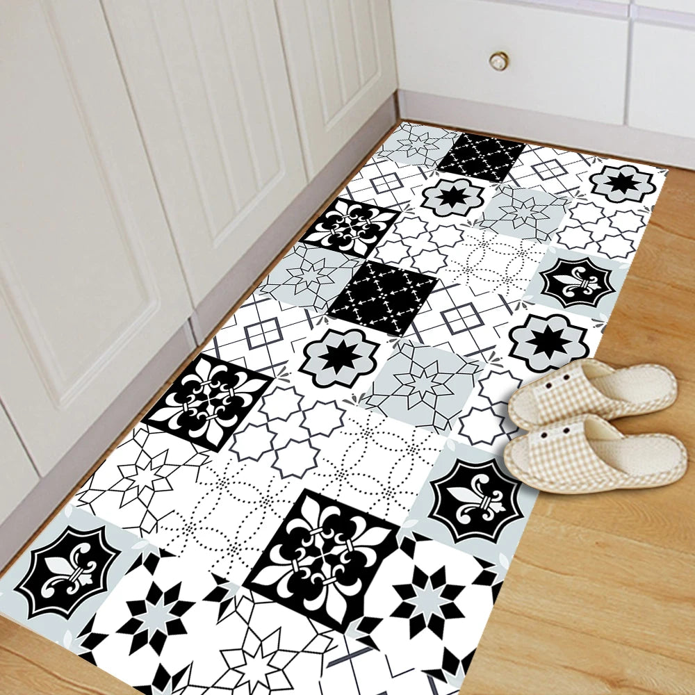 10pcs Retro Pattern Matte Surface Tiles Sticker Transfers Covers for Kitchen Bathroom Tables Floor Hard-wearing Art Wall Decals