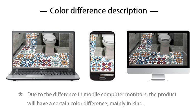 10pcs Retro Pattern Matte Surface Tiles Sticker Transfers Covers for Kitchen Bathroom Tables Floor Hard-wearing Art Wall Decals