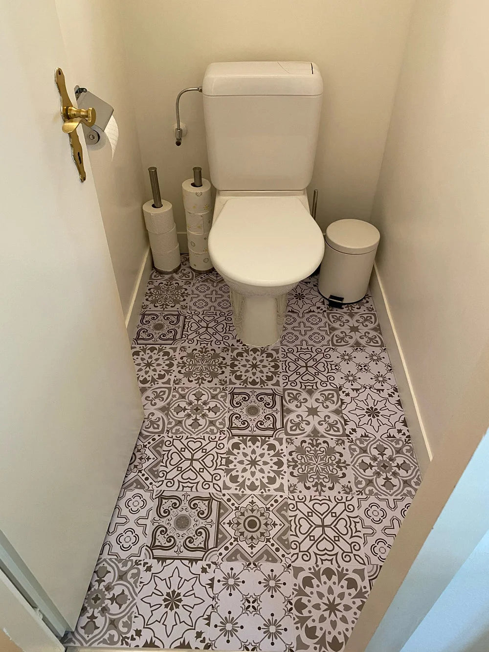 10pcs Retro Pattern Matte Surface Tiles Sticker Transfers Covers for Kitchen Bathroom Tables Floor Hard-wearing Art Wall Decals