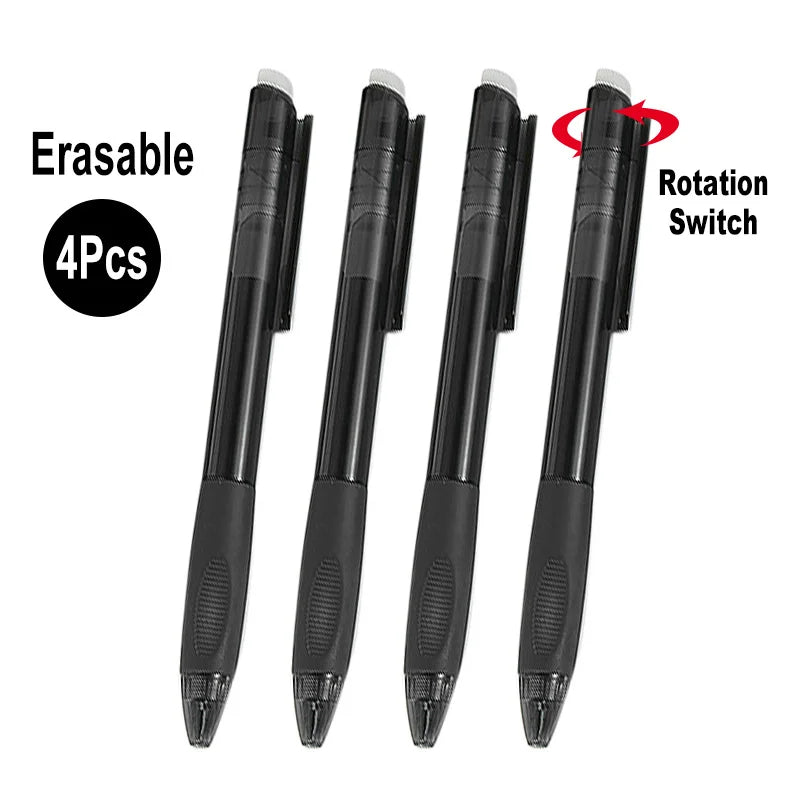 0.7mm 0.5mm Tip Retractable Erasable Gel Pen Refill Large Capacity 8 Color Ink Cartridge Rods Washable Handle Writing Stationery