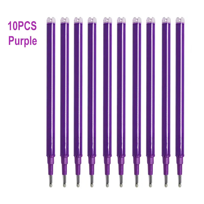 0.7mm 0.5mm Tip Retractable Erasable Gel Pen Refill Large Capacity 8 Color Ink Cartridge Rods Washable Handle Writing Stationery