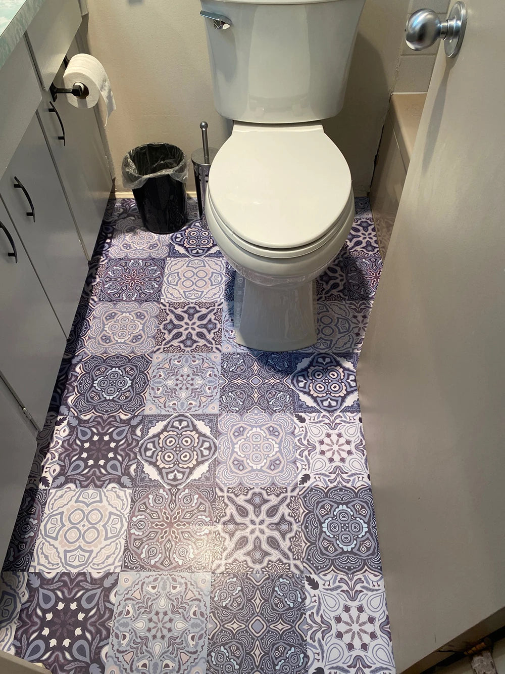 10pcs Retro Pattern Matte Surface Tiles Sticker Transfers Covers for Kitchen Bathroom Tables Floor Hard-wearing Art Wall Decals