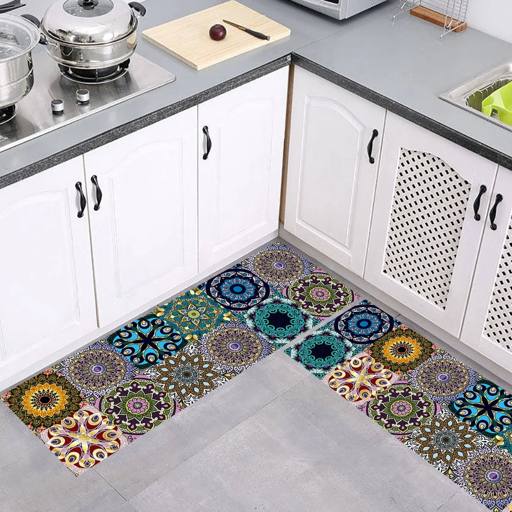 10pcs Retro Pattern Matte Surface Tiles Sticker Transfers Covers for Kitchen Bathroom Tables Floor Hard-wearing Art Wall Decals