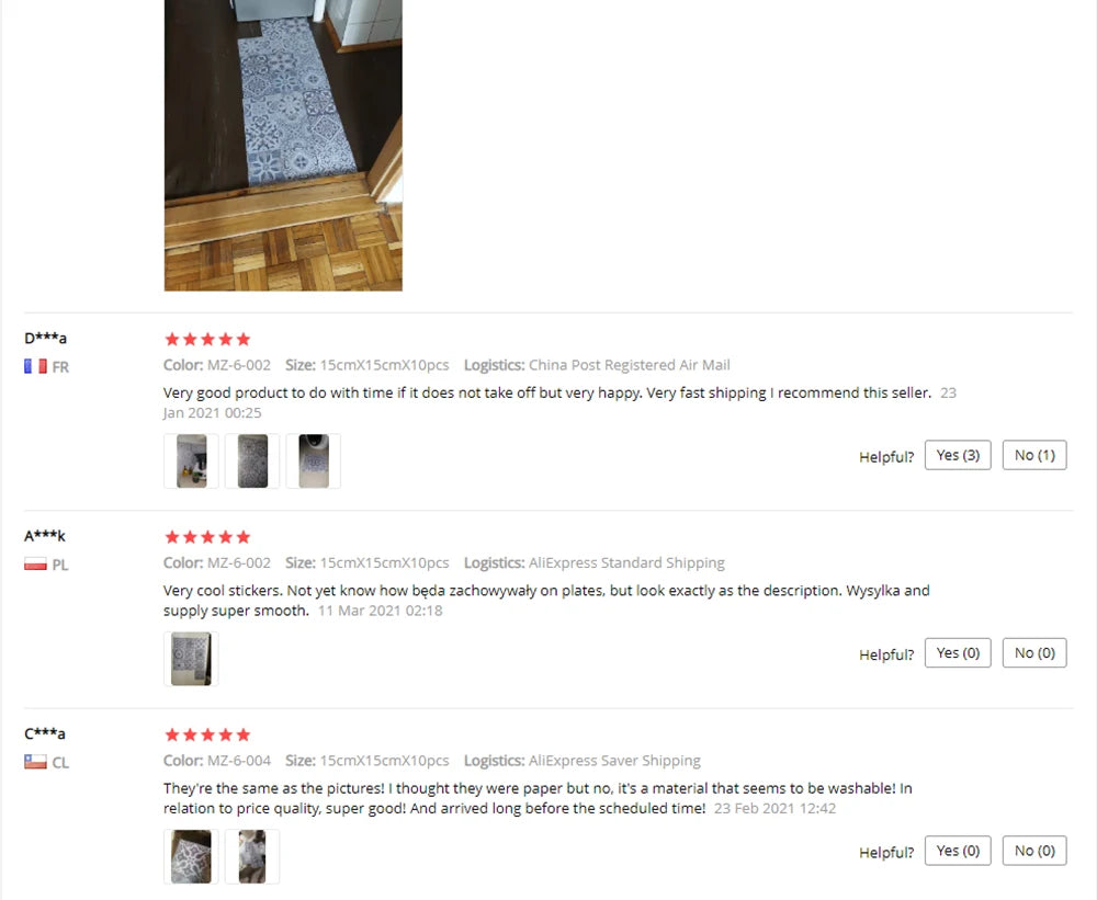 10pcs Retro Pattern Matte Surface Tiles Sticker Transfers Covers for Kitchen Bathroom Tables Floor Hard-wearing Art Wall Decals