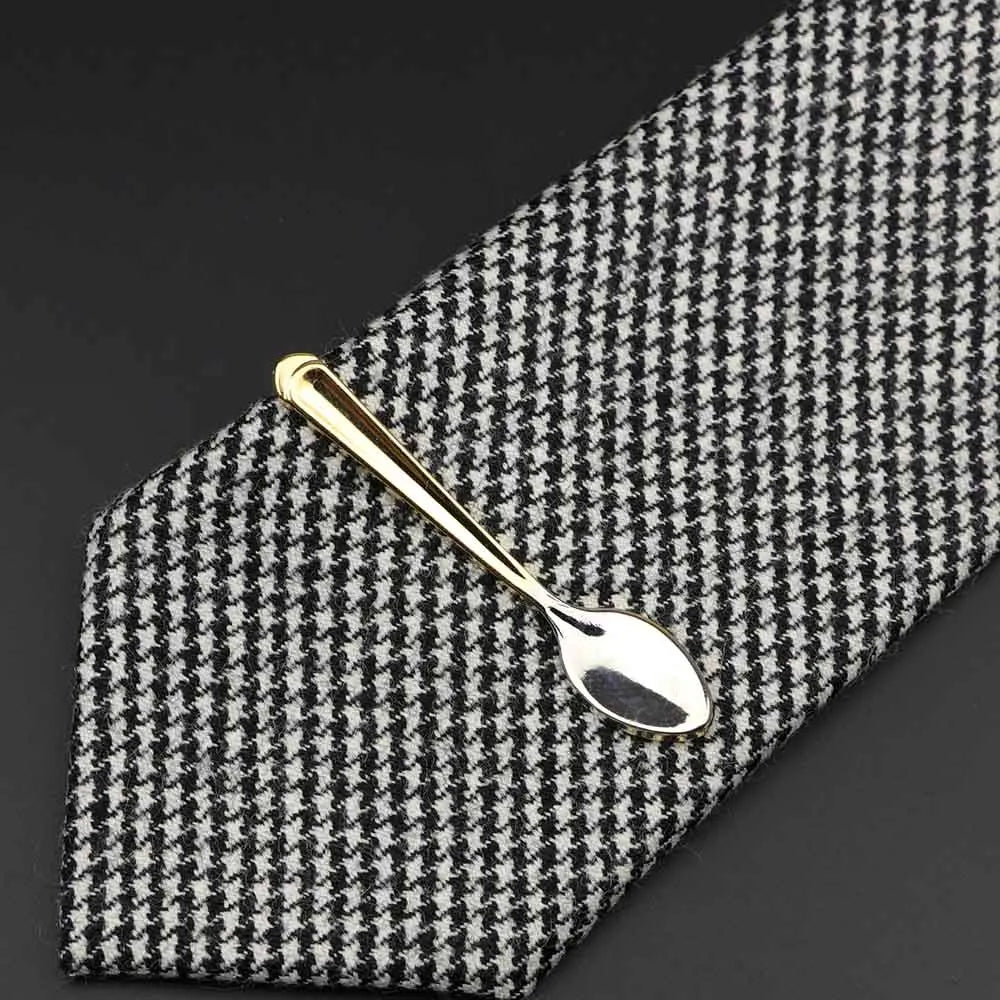 1 Piece Chrome Stainless Glasses Car Airplane Fork Spoon Shape Metal Tie Clip for Men Necktie Clips Pin For Mens Gift