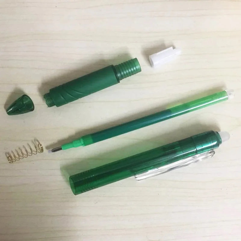 0.7mm 0.5mm Tip Retractable Erasable Gel Pen Refill Large Capacity 8 Color Ink Cartridge Rods Washable Handle Writing Stationery