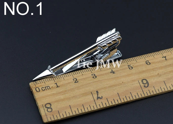 1 Piece Chrome Stainless Glasses Car Airplane Fork Spoon Shape Metal Tie Clip for Men Necktie Clips Pin For Mens Gift