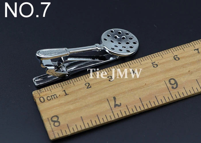 1 Piece Chrome Stainless Glasses Car Airplane Fork Spoon Shape Metal Tie Clip for Men Necktie Clips Pin For Mens Gift
