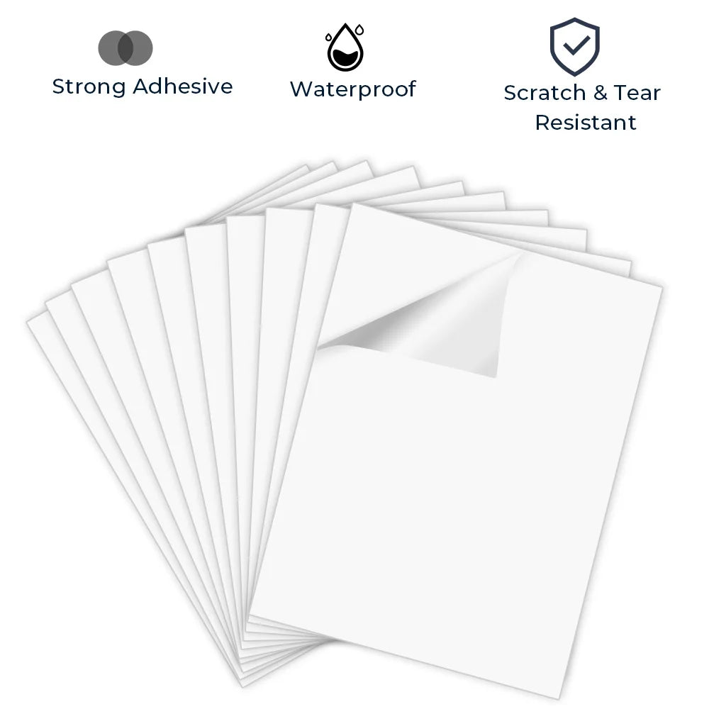 10 Sheets Printable Vinyl Sticker Paper A4 Glossy self-adhesive Copy Paper InkJet Printer Paper for Inkjet printer DIY Crafts