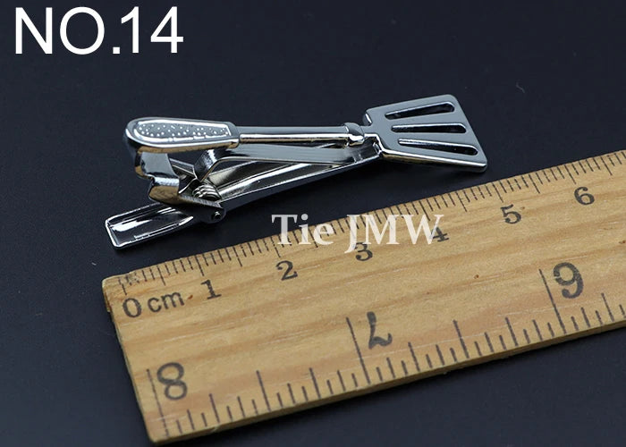 1 Piece Chrome Stainless Glasses Car Airplane Fork Spoon Shape Metal Tie Clip for Men Necktie Clips Pin For Mens Gift