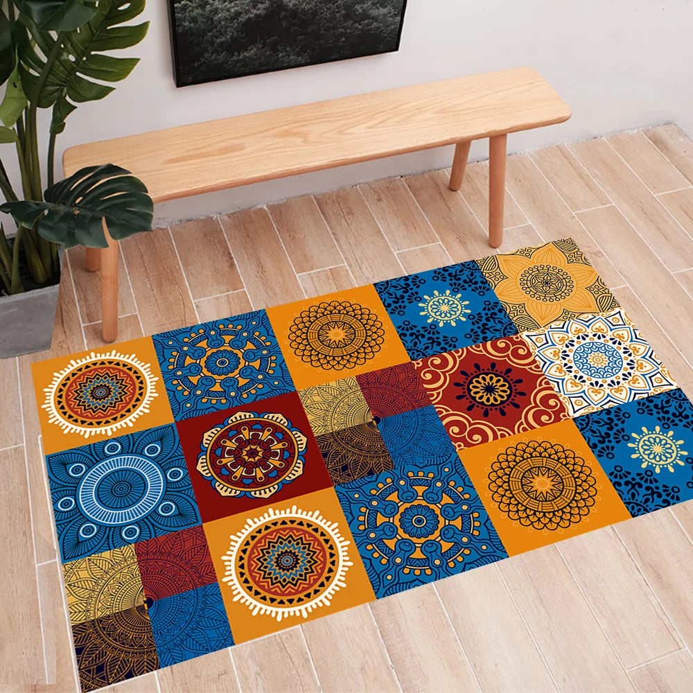 10pcs Retro Pattern Matte Surface Tiles Sticker Transfers Covers for Kitchen Bathroom Tables Floor Hard-wearing Art Wall Decals