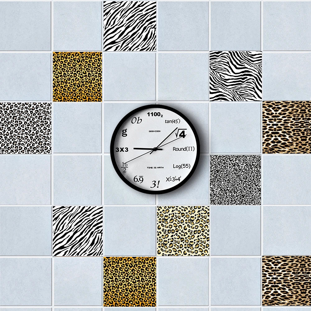 10pcs Retro Pattern Matte Surface Tiles Sticker Transfers Covers for Kitchen Bathroom Tables Floor Hard-wearing Art Wall Decals