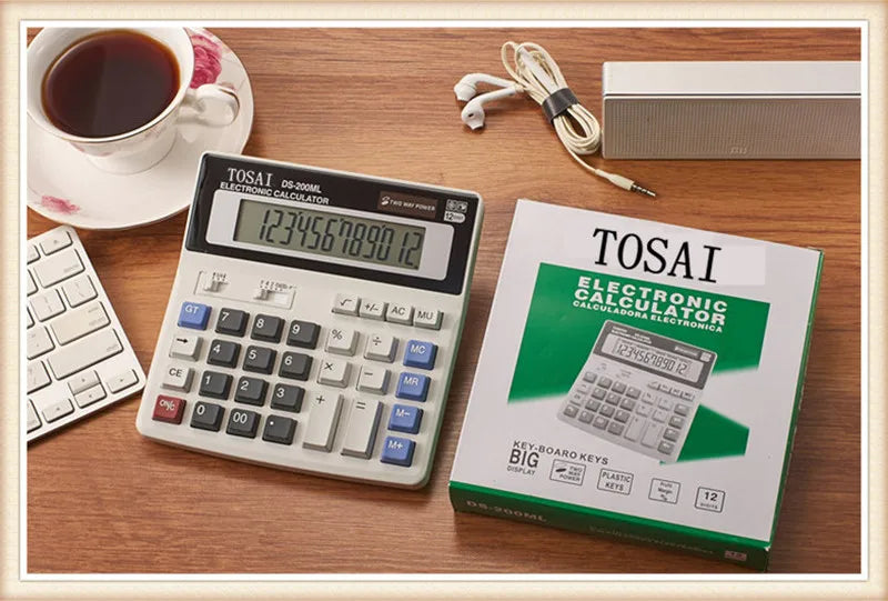 12-bit Digits Calculator Dual Power AA Coin Battery Multi-Function Simple LCD Display Calculators Office School Stationery Gifts