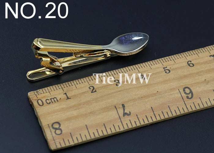 1 Piece Chrome Stainless Glasses Car Airplane Fork Spoon Shape Metal Tie Clip for Men Necktie Clips Pin For Mens Gift