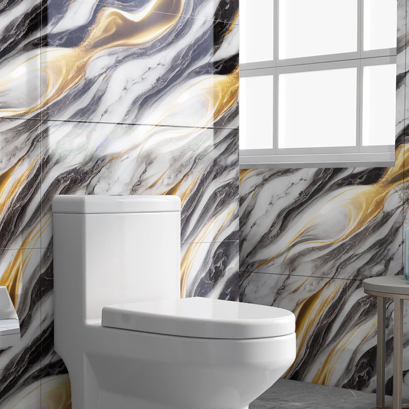 10-40PCS Imitation Marble 3D Ceramic Tile Wall Renovation Decoration Sticker Waterproof Self-adhesive Home Floor Sticker