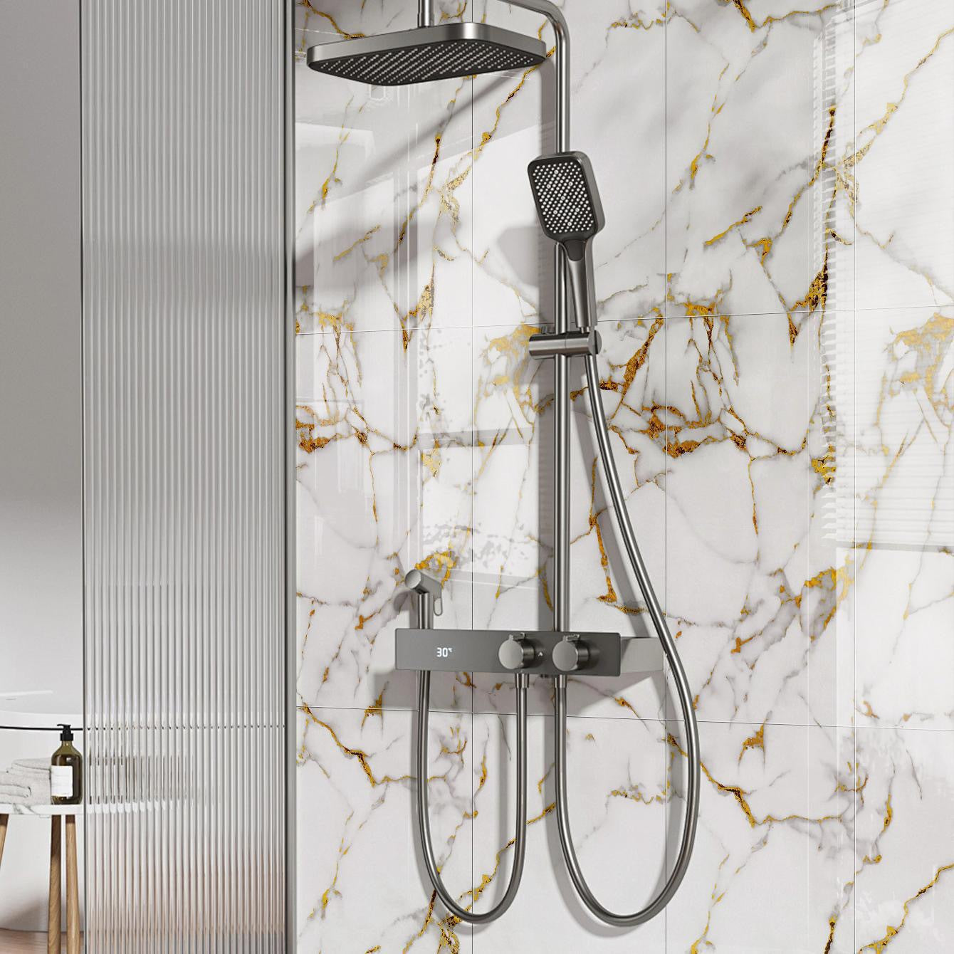 10-40PCS Imitation Marble 3D Ceramic Tile Wall Renovation Decoration Sticker Waterproof Self-adhesive Home Floor Sticker