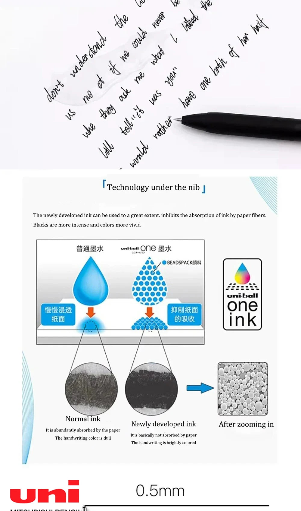 10PCS Uni-ball One Gel Pen Refill UMR-05S/UMR-38S Applicable To UMN-SP/UMN-SF Back To School Japanese Stationery 0.38mm/0.5mm