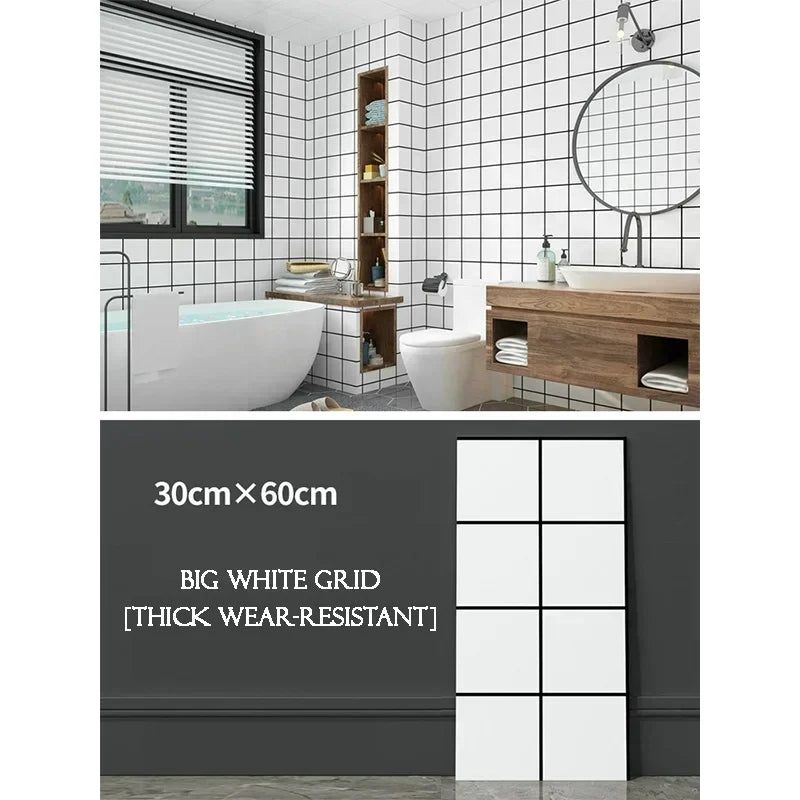 10PCS Marble Imitation Ceramic Tile Wall Sticker PVC Waterproof Oil-proof Moisture-proof Wallpaper Bathroom Kitchen Decoration