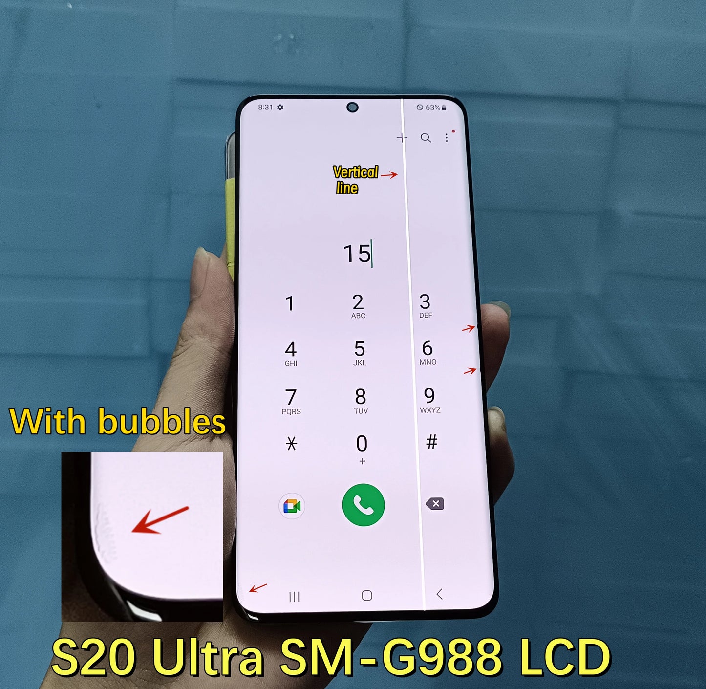 100% Work For Samsung Galaxy S20 Ultra G988 G988F LCD Display Touch Screen Digitizer Assembly For Samsung S20Ultra LCD With Line