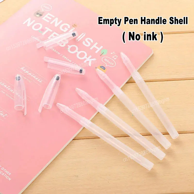 10/20/30/50/100Pcs Set No Ink Empty Transparent Gel Pen Handle Shell For Office School Writing Stationery Accessories Supplies