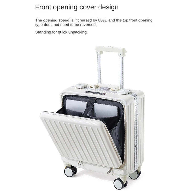 16 18 20 inch Boarding Box Front Opening Rolling Luggage Computer Laptop Layer Mini Travel Bag Cabin Trolley Case