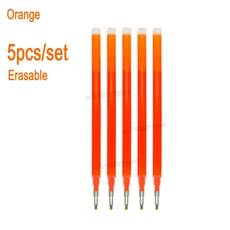 0.7mm 0.5mm Tip Retractable Erasable Gel Pen Refill Large Capacity 8 Color Ink Cartridge Rods Washable Handle Writing Stationery