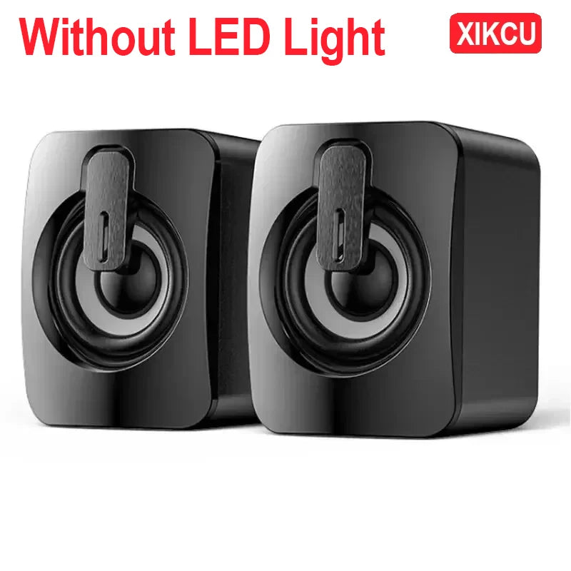 XIKCU Home Camping Computer Speakers PC Sound Box HIFI Stereo Microphone Wired Caixa De Som with LED Light For Desktop Computer