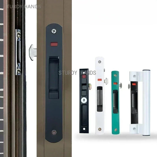 1 set of thickened stainless steel aluminum alloy door and window hook locks balcony sliding glass sliding door lock buckles