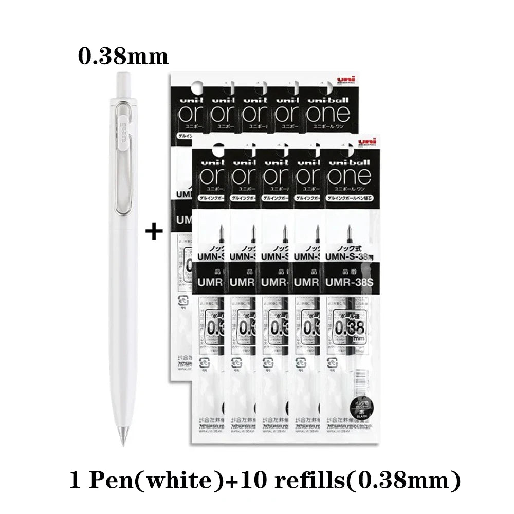 10PCS Uni-ball One Gel Pen Refill UMR-05S/UMR-38S Applicable To UMN-SP/UMN-SF Back To School Japanese Stationery 0.38mm/0.5mm