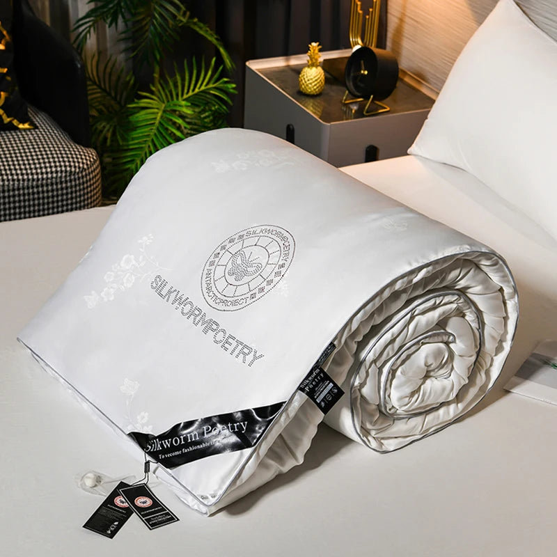 100% silk quilt natural mulberry silk spring autumn comforter thickened winter warm blanket fashion high end summer silk quilt