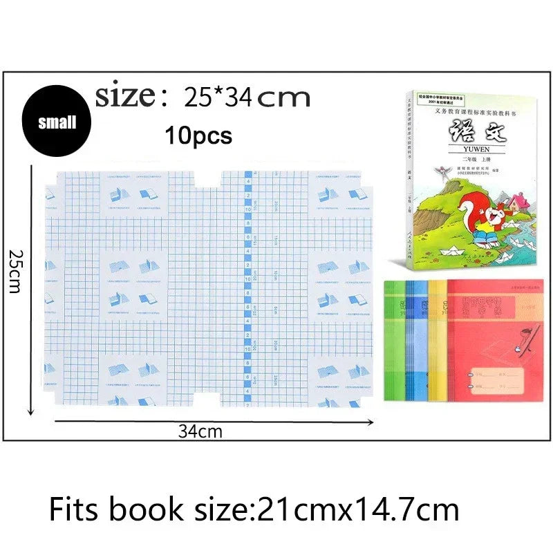 10 Sheets A4 Transparent Self Adhesive Book Cover Wrapper S/M/L Waterproof Book Wrap Paper Film Matte Clear Notebook Protector
