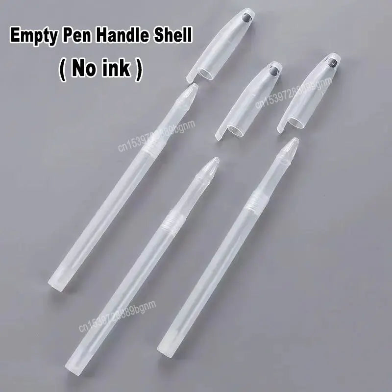 10/20/30/50/100Pcs Set No Ink Empty Transparent Gel Pen Handle Shell For Office School Writing Stationery Accessories Supplies