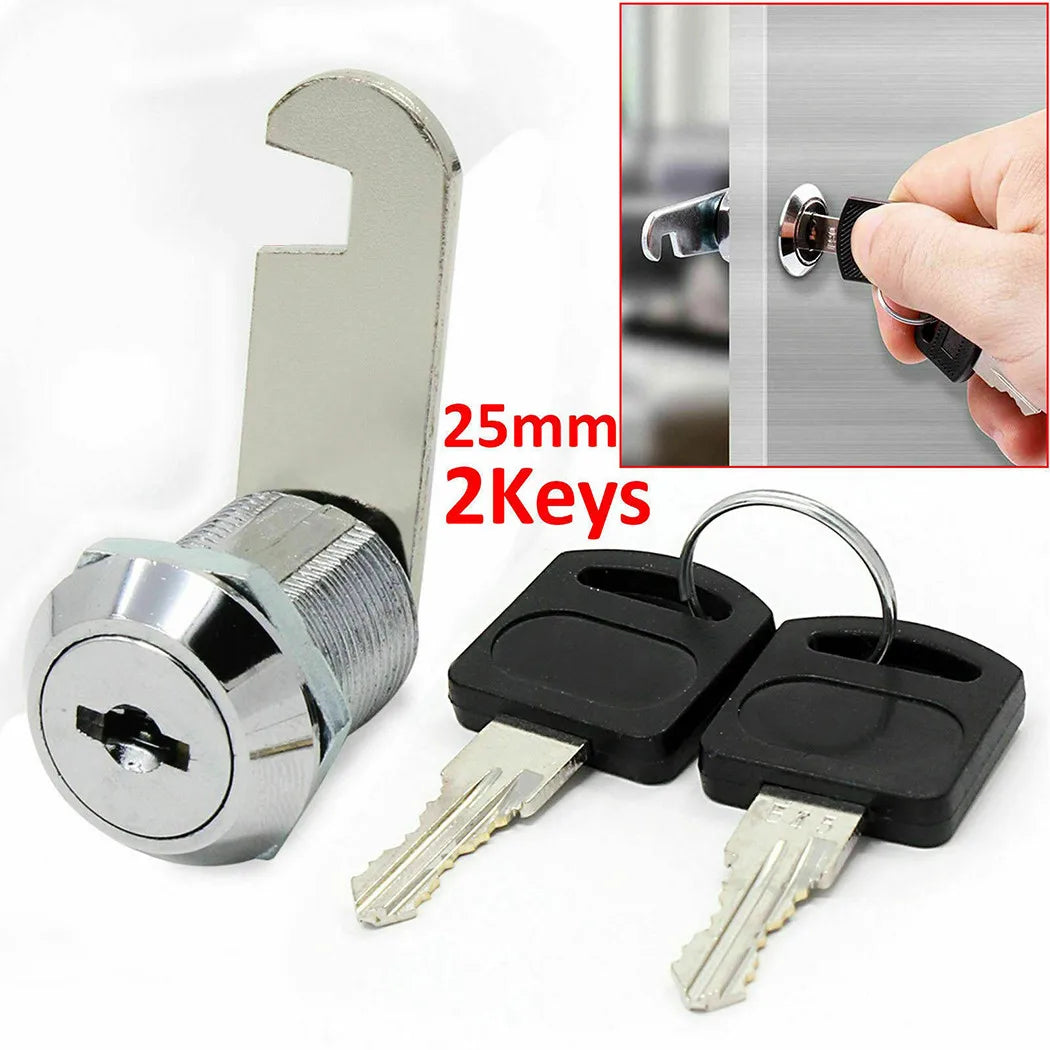 16/20/25/30mm Cam Lock Door Barrel Drawer Cabinet Mail Box Locker Cupboard + 2 Keys Cabinet Office Desk Letter Box Cam Locks