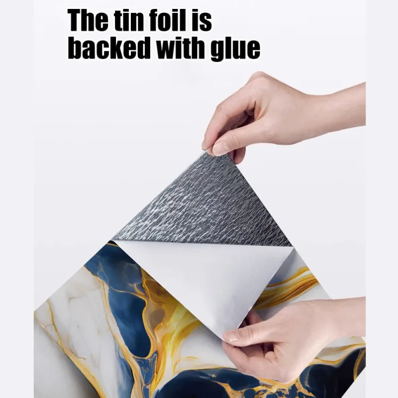 10-40PCS Imitation 3D Marble Wall Sticker Self Adhesive Waterproof Oilproof Wallpaper for Kitchen Tile Wall DIY Home Decoration