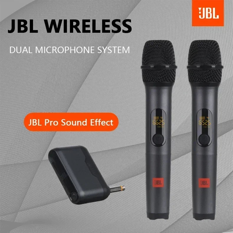 100% Original JBL One to Two Wireless Microphone Microphone Microphone UHF Dual Channel Transmitter Home KTV Stage DJ