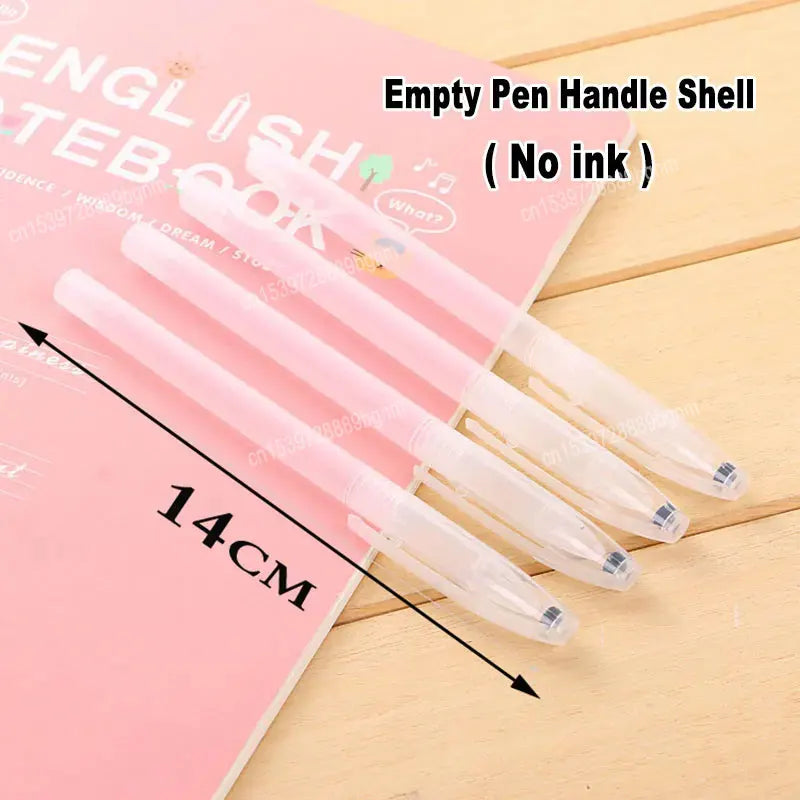 10/20/30/50/100Pcs Set No Ink Empty Transparent Gel Pen Handle Shell For Office School Writing Stationery Accessories Supplies