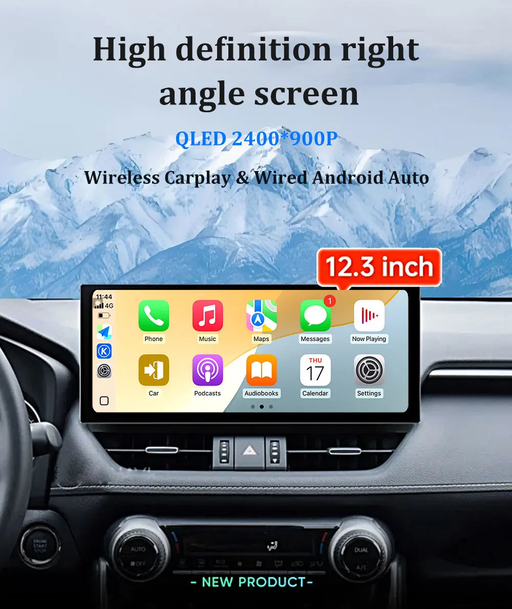 12.3 inch Ultra-thin Screen DSP Android 14 For Toyota Land Cruiser Prado 150 2010 - 2013 GPS Radio Multimedia Player 4G Navi Car