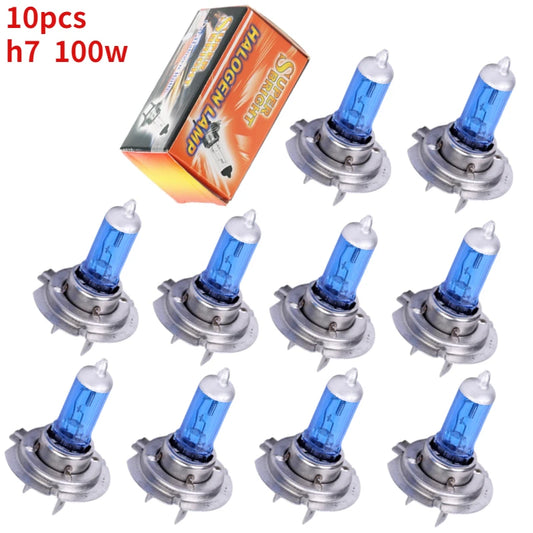 10PCS H7 12V 100W 6000K Xenon H7 Super White Halogen Car Light Source Bulbs Headlights Auto Lamp Parking Cars Phare Led Voiture