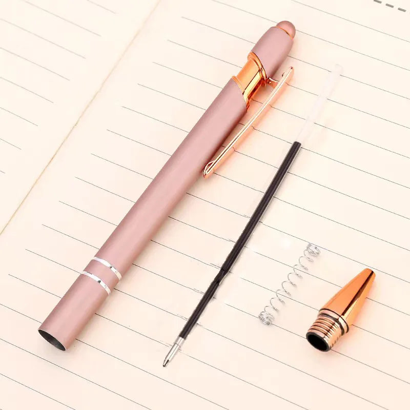 10-50 Pcs Personalized Carving Logo Pens Rose Gold Ballpoint Pen Customized Engraved Name Gift School Stationery Office Supplies