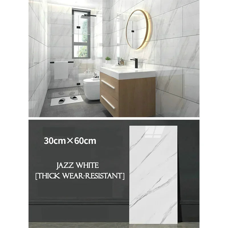 10PCS Marble Imitation Ceramic Tile Wall Sticker PVC Waterproof Oil-proof Moisture-proof Wallpaper Bathroom Kitchen Decoration