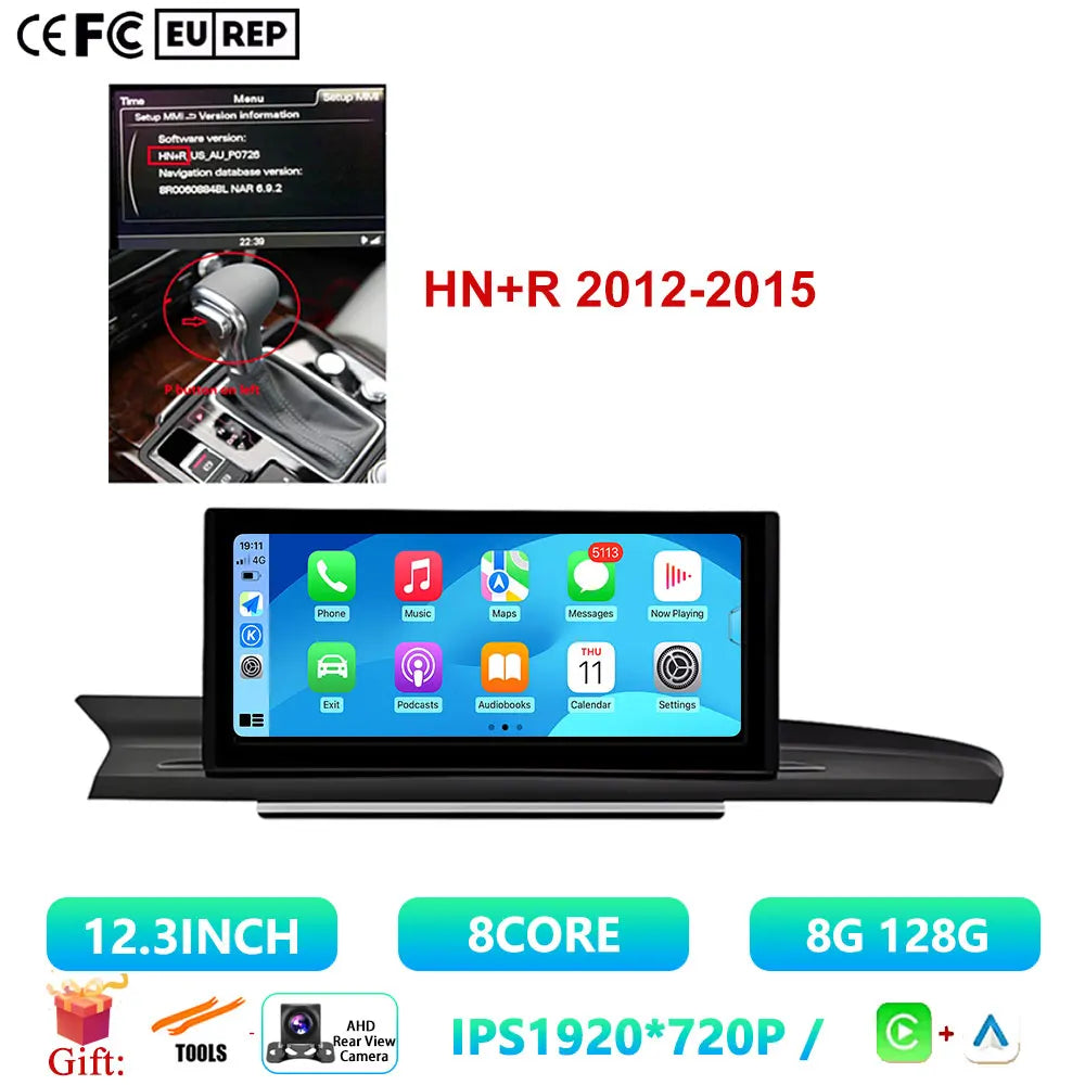 12.3 Inch For Audi A6 A6L A7 2012-2019 Android 14 Touch Screen Car Carplay Stereo Radio Auto Monitors Multimedia GPS Navigation