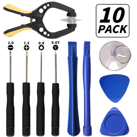 10Pcs/Set Mobile Phone Opening Screen Pry Bar Repair Tool Kit Mobile Phone Disassemble Screwdriver Set for iPhone Samsung Xiaomi