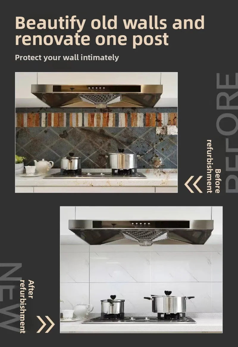 10-40PCS Imitation 3D Marble Wall Sticker Self Adhesive Waterproof Oilproof Wallpaper for Kitchen Tile Wall DIY Home Decoration