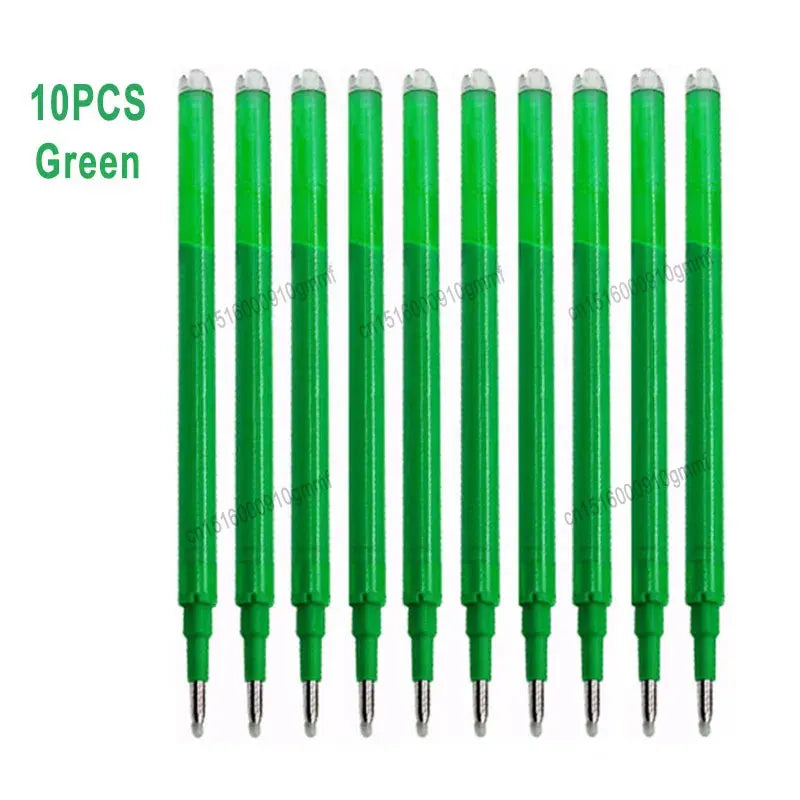 0.7mm 0.5mm Tip Retractable Erasable Gel Pen Refill Large Capacity 8 Color Ink Cartridge Rods Washable Handle Writing Stationery