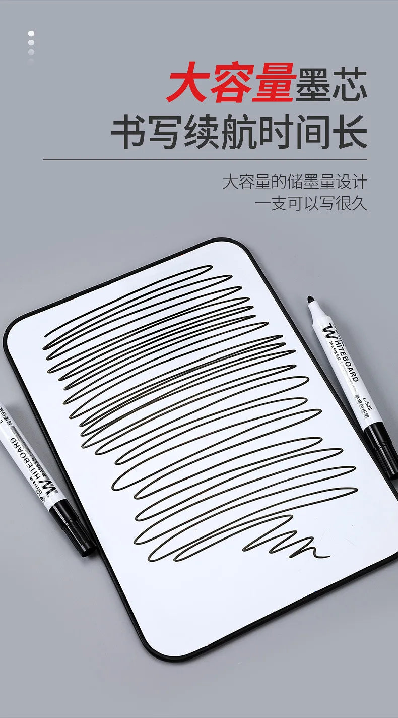 10pcs Whiteboard Marker Set,2.0mm Nib,Black Blue Red High-Volume Ink,Office Teaching Pen,Clear Handwriting & Easy Erasure L-528