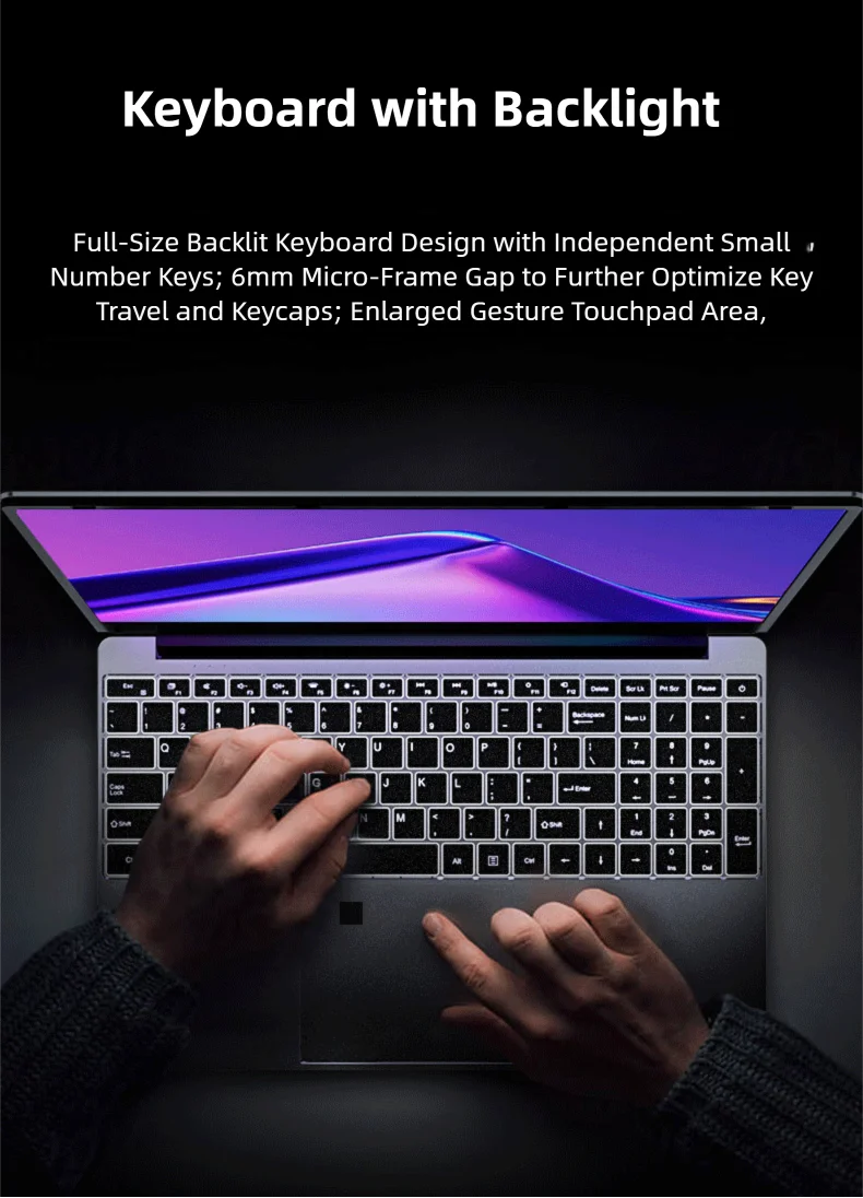 15.6" Intel N5095 Gaming Laptop Portable Notebook computer PC Core i5/i7 16GB DDR4 512GB/1TB IPS Windows 11 Backlit Keyboard